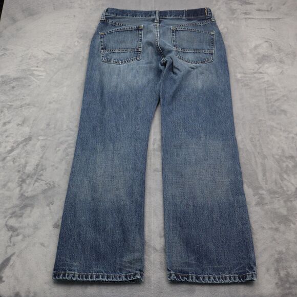Nautica Jeans Mens 33 Blue Bootcut Mid Rise Cotton Pocket Button Zip Denim Pants - Picture 7 of 16